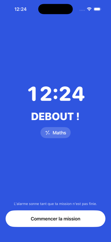 Écran de mission Debout